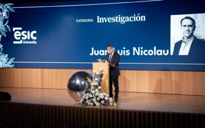 JUAN LUIS NICOLAU, PREMIO ASTER ESIC EN LA CATEGORÍA DE INVESTIGACIÓN   