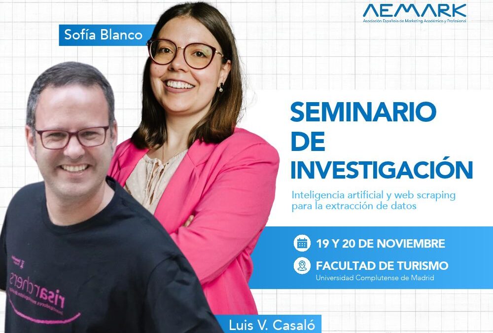 ÚLTIMAS PLAZAS PARA EL SEMINARIO AEMARK 2026 SOBRE INTELIGENCIA ARTIFICIAL Y WEB SCRAPING 