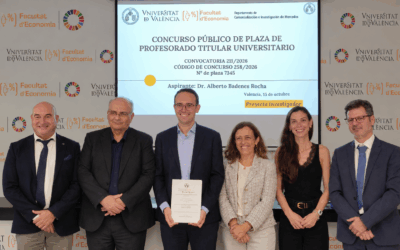 ALBERTO BADENES ROCHA, NUEVO PROFESOR TITULAR DE UNIVERSIDAD DE LA UNIVERSITAT DE VALÈNCIA 
